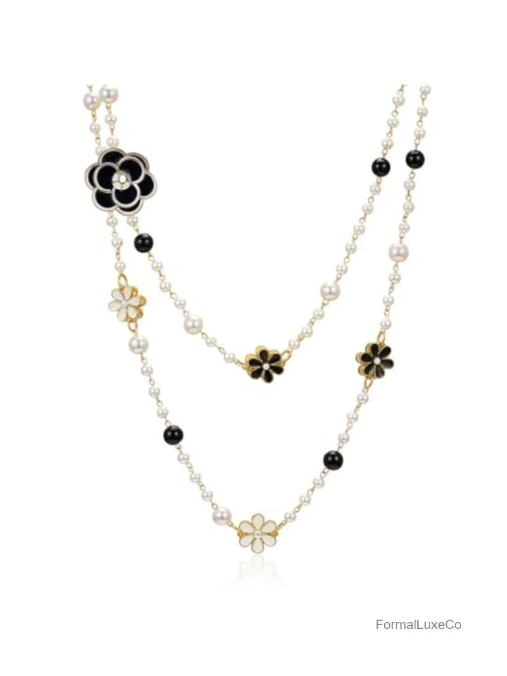 Vintage Layered Faux Pearl Necklace for Women - 37